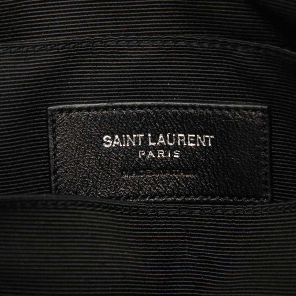 Saint Laurent YSL Logo Fringe Shoulder Bag 403396 Black Leather Women's SAINT... - Picture 6 of 7